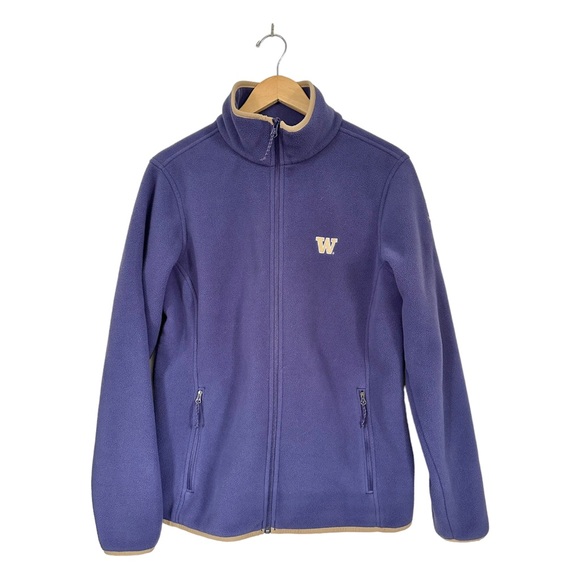 University of Washington Huskies Columbia Fleece Jacket Full Zip Purple Size XL - Picture 8 of 14